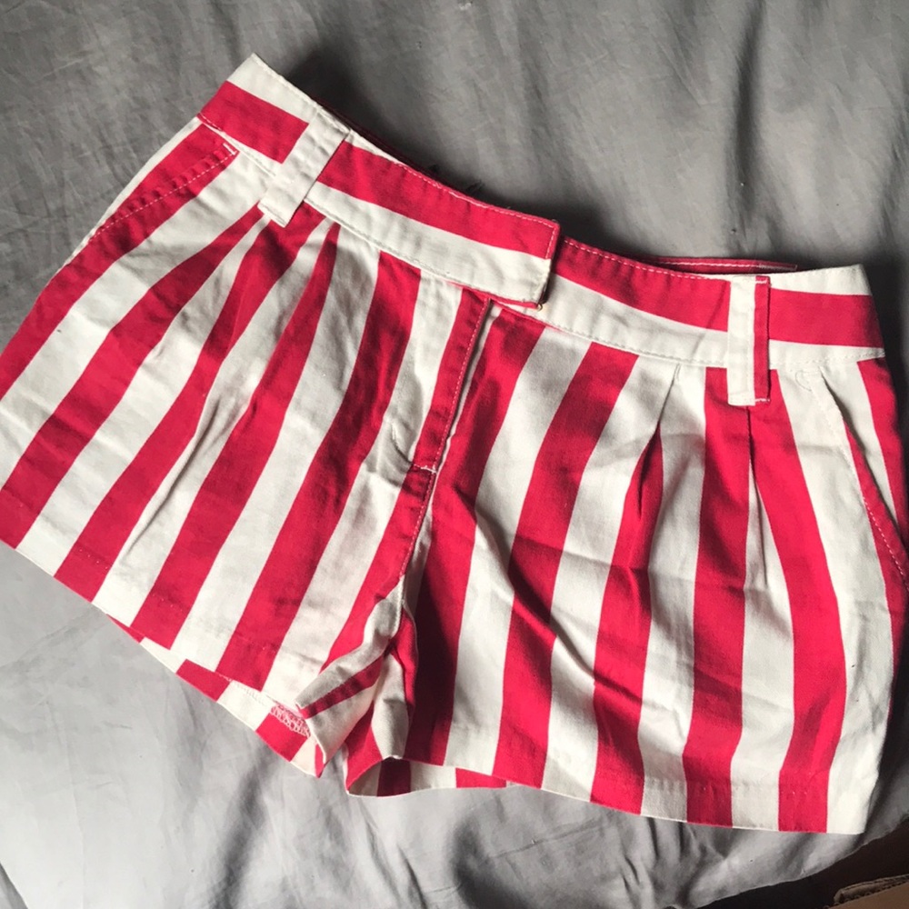 Red & white striped urban outfitters booty shorts